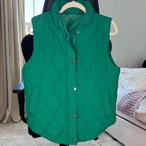 Green Quilted Women's Vest